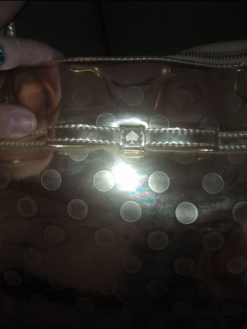 kate spade Metallic Gold Polka Dot Tote - Picture 3 of 13